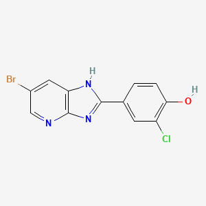 molecular formula C12H7BrClN3O B8374451 4-(6-Bromo-3H-imidazo[4,5-b]pyridin-2-yl)-2-chlorophenol 
