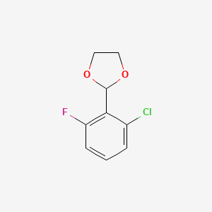 molecular formula C9H8ClFO2 B8374459 2-(2-Chloro-6-fluorophenyl)-1,3-dioxolane 
