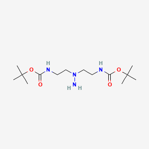 molecular formula C14H30N4O4 B8374472 tert-butyl N-{2-[1-(2-{[(tert-butoxy)carbonyl]amino}ethyl)hydrazin-1-yl]ethyl}carbamate 