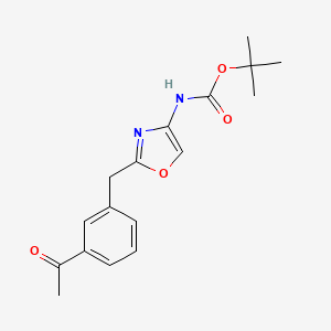 molecular formula C17H20N2O4 B8374488 [2-(3-Acetyl-benzyl)-oxazol-4-yl]-carbamic acid tert-butyl ester 