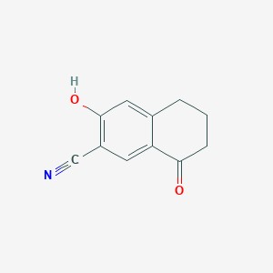 molecular formula C11H9NO2 B8374493 3-Hydroxy-8-oxo-5,6,7,8-tetrahydronaphthalene-2-carbonitrile 