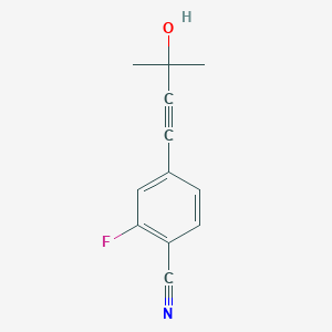 B8374502 2-Fluoro-4-(3-hydroxy-3-methyl-but-1-ynyl)-benzonitrile CAS No. 849934-96-9