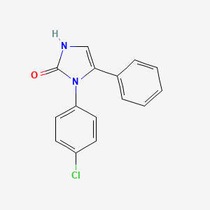 molecular formula C15H11ClN2O B8374514 1-(4-Chlorophenyl)-5-phenyl-4-imidazolin-2-one 