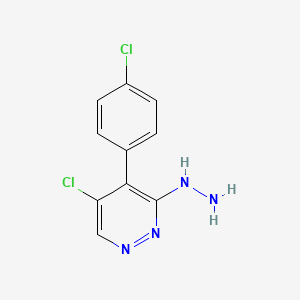 molecular formula C10H8Cl2N4 B8374517 1-(5-Chloro-4-(4-chlorophenyl)pyridazin-3-yl)hydrazine 