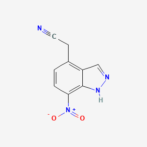 molecular formula C9H6N4O2 B8374537 2-(7-nitro-1H-indazol-4-yl)acetonitrile 
