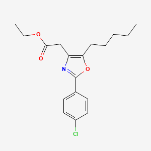 molecular formula C18H22ClNO3 B8374577 Ethyl [2-(4-chlorophenyl)-5-pentyl-1,3-oxazol-4-yl]acetate CAS No. 89006-89-3
