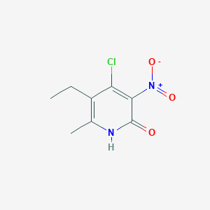 molecular formula C8H9ClN2O3 B8374627 4-chloro-5-ethyl-6-methyl-3-nitropyridin-2(1H)-one 