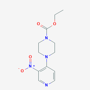 molecular formula C12H16N4O4 B8374653 Ethyl 4-(3-nitro-4-pyridinyl)-1-piperazinecarboxylate 