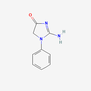 molecular formula C9H9N3O B8374672 1-Phenyl-2-iminoimidazolidine-4-one 
