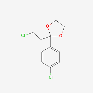 molecular formula C11H12Cl2O2 B8374678 2-(2-Chloroethyl)-2-(4-chlorophenyl)-1,3-dioxolane 