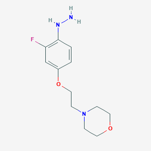 molecular formula C12H18FN3O2 B8374680 2-Fluoro-4-(2-morpholin-4-yl-ethoxy)-phenylhydrazine 