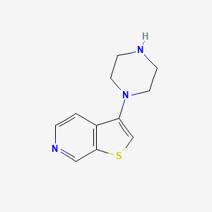 molecular formula C11H13N3S B8374686 3-(1-Piperazinyl)thieno[2,3-c]pyridine 