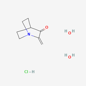 molecular formula C8H16ClNO3 B8374713 2-(Hydroxymethyl)quinuclidine-3,3-diol hydrochloride 