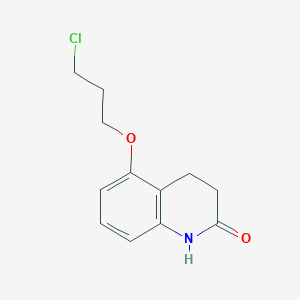 molecular formula C12H14ClNO2 B8374735 5-(3-Chloropropoxy)-3,4-dihydrocarbostyril 