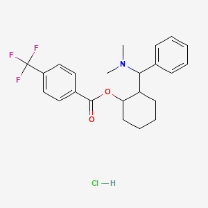 molecular formula C23H27ClF3NO2 B8374845 2-[(Dimethylamino)(phenyl)methyl]cyclohexyl 4-(trifluoromethyl)benzoate hydrochloride 