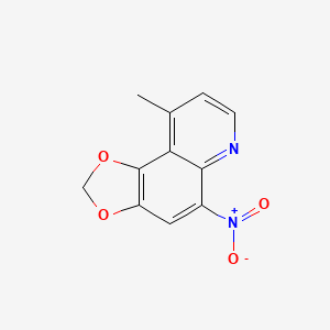 molecular formula C11H8N2O4 B8374850 5,6-Methylenedioxy-4-methyl-8-nitroquinoline 