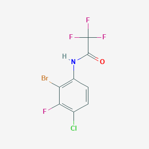 molecular formula C8H3BrClF4NO B8374869 N-(2-bromo-4-chloro-3-fluorophenyl)-2,2,2-trifluoroacetamide 