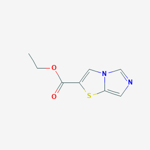 molecular formula C8H8N2O2S B8374917 2-Ethoxycarbonyl-imidazo[5,1-b]thiazole 