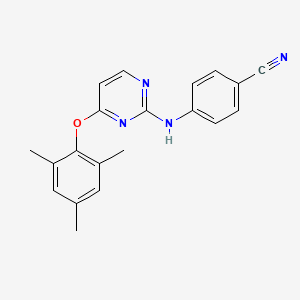 molecular formula C20H18N4O B8374922 4-[[4-(2,4,6-Trimethylphenoxy)-2-pyrimidinyl]amino]benzonitrile CAS No. 244767-74-6