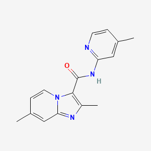molecular formula C16H16N4O B8374926 2,7-Dimethyl-imidazo[1,2-a]pyridine-3-carboxylic acid (4-methyl-pyridin-2-yl)-amide 