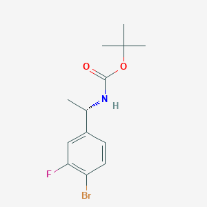 molecular formula C13H17BrFNO2 B8374992 (S)-tert-butyl 1-(4-bromo-3-fluorophenyl)ethylcarbamate 