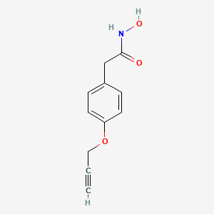 molecular formula C11H11NO3 B8375000 ACETOHYDROXAMIC ACID, 2-(p-(2-PROPYNYLOXY)PHENYL)- CAS No. 23142-43-0