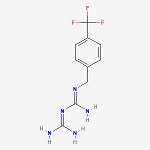 molecular formula C10H12F3N5 B8375088 1-(Diaminomethylidene)-2-[[4-(trifluoromethyl)phenyl]methyl]guanidine 