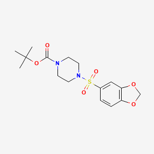 molecular formula C16H22N2O6S B8375138 1-Tert-butoxycarbonyl-4-(3,4-methylenedioxybenzenesulfonyl)piperazine 