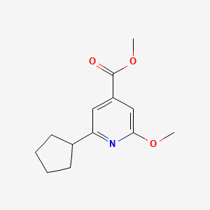 molecular formula C13H17NO3 B8375166 2-Cyclopentyl-6-methoxy-isonicotinic acid methyl ester 