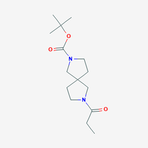 molecular formula C15H26N2O3 B8375186 Tert-butyl 3-propanoyl-3,7-diazaspiro[4.4]nonane-7-carboxylate 