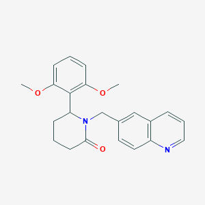 molecular formula C23H24N2O3 B8375223 6-(2,6-Dimethoxyphenyl)-1-(quinolin-6-ylmethyl)piperidin-2-one 