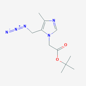 molecular formula C11H17N5O2 B8375267 1-t-Butoxycarbonylmethyl-4-methyl-5-azidomethylimidazole 