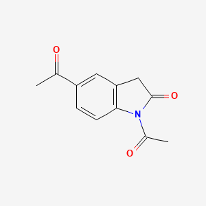 molecular formula C12H11NO3 B8375371 1,5-Diacetyl-2-indolinone 