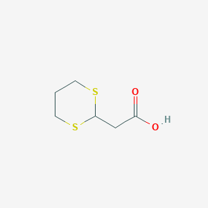 molecular formula C6H10O2S2 B8375377 (1,3-Dithian-2-yl)acetic acid 