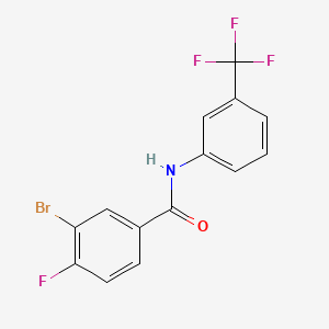 molecular formula C14H8BrF4NO B8375384 3-Bromo-4-fluoro-N-(3-(trifluoromethyl)phenyl)benzamide 