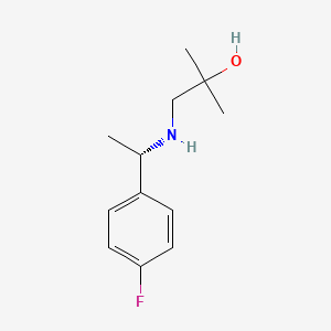 molecular formula C12H18FNO B8375445 1-[(S)-1-(4-fluorophenyl)ethylamino]-2-methylpropan-2-ol 