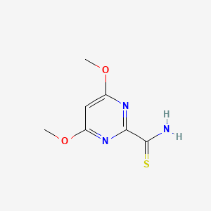 molecular formula C7H9N3O2S B8375451 4,6-Dimethoxy-pyrimidin-2-carbothioic acid amide 