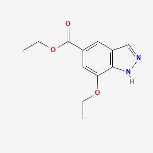 molecular formula C12H14N2O3 B8375457 ethyl 7-ethoxy-1H-indazole-5-carboxylate 