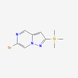 molecular formula C9H12BrN3Si B8375489 6-Bromo-2-(trimethylsilyl)pyrazolo[1,5-a]pyrazine 