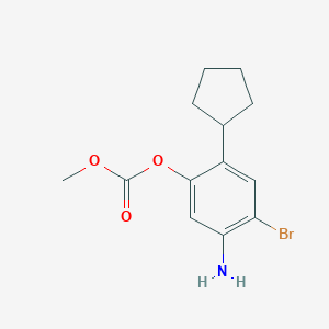 molecular formula C13H16BrNO3 B8375490 5-Amino-4-bromo-2-cyclopentylphenyl methyl carbonate 
