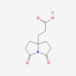 molecular formula C10H13NO4 B8375503 3-(3,5-dioxotetrahydro-1H-pyrrolo[1,2-a]pyrrol-7a(5H)-yl)propanoic acid 