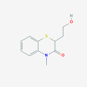 molecular formula C11H13NO2S B8375572 2-(2-hydroxyethyl)-4-methyl-2H-1,4-benzothiazin-3(4H)-one 
