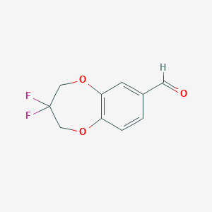 molecular formula C10H8F2O3 B8375582 3,3-difluoro-3,4-dihydro-2H-1,5-benzodioxepine-7-carbaldehyde 
