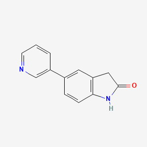 molecular formula C13H10N2O B8375584 5-Pyridin-3-yl-1,3-dihydro-2H-indol-2-one 