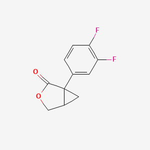 molecular formula C11H8F2O2 B8375877 1-(3,4-Difluoro-phenyl)-3-oxa-bicyclo[3.1.0]hexan-2-one 