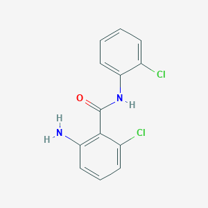 molecular formula C13H10Cl2N2O B8375885 2-amino-6-chloro-N-(2-chlorophenyl)benzamide 