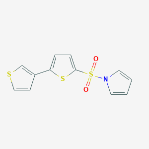 molecular formula C12H9NO2S3 B8375997 N-[5-(3-thienyl)thiophene-2-sulfonyl]pyrrole 