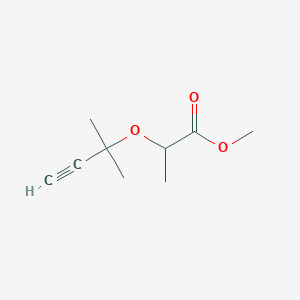molecular formula C9H14O3 B8376031 2-(1,1-Dimethylprop-2-ynyloxy)propionic acid methyl ester 