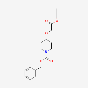 molecular formula C19H27NO5 B8376057 t-butyl [N-benzyloxycarbonyl-4-piperidinyloxy]acetate 