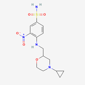 molecular formula C14H20N4O5S B8376121 4-((4-Cyclopropylmorpholin-2-yl)methylamino)-3-nitrobenzenesulfonamide 